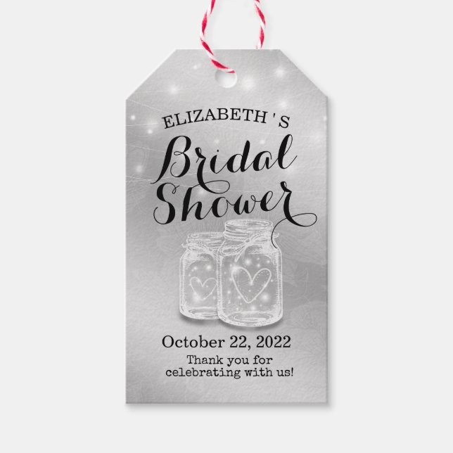 Modern Silver Möhippa Mason Burk String Light Presentetikett (Framsidan)