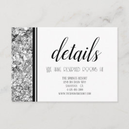 Modern Silver och svart Bröllop Tilläggskort