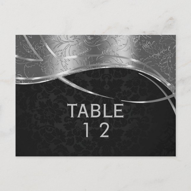 Modern Silver och svart skaka Vykort (Framsida)