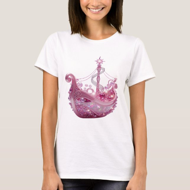 Modern Silver PRINCESSKrona Tryck T Shirt (Framsida)