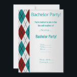 MODERN SILVER RED AQUA BACHELOR PARTI INBJUDNINGAR<br><div class="desc">MODERN OCH MASCULINE MÖNSTER FÖR BAKGRUNDSPART</div>