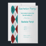 MODERN SILVER RED AQUA BACHELOR PARTI INBJUDNINGAR<br><div class="desc">MODERN OCH MASCULINE MÖNSTER FÖR BAKGRUNDSPART</div>