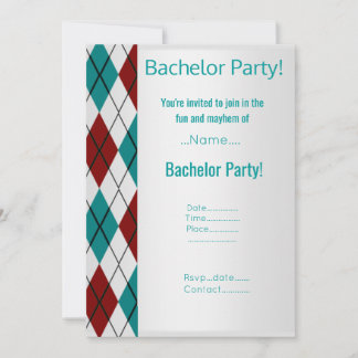 MODERN SILVER RED AQUA BACHELOR PARTI INBJUDNINGAR