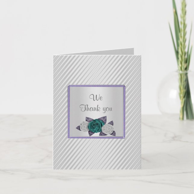 MODERN SILVER RIPPLE TACK DIG CARD LILA TRIM KORT (Framsida)