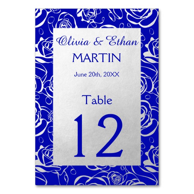 Modern Silver Ro om Royal Blue Bordsnummer (Framsidan)