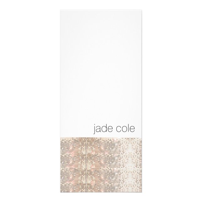 Modern Silver Sequins Beauty Salon Reklamkort (Framsidan)