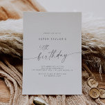 Modern Silver-skript 50:e födelsedagen Inbjudningar<br><div class="desc">Denna moderna 50-årsinbjudan till silver är perfekt för en minimalistisk födelsedagsfest. Den enkla silver grått färg-utformningen har en unik industriell stil med modern boho stil. Anpassade i alla färg. Behålla designen minimal och elegant,  som den är,  eller anpassa den genom att lägga till egna bilder och teckningar.</div>