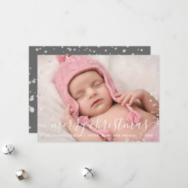 Modern Silver Splash God Jul Fotokort Julkort