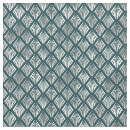 Modern Silver Teal Elegant Art Deco Tyg