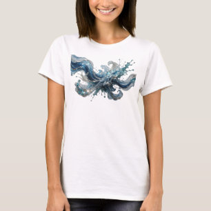 Modern Silver VATTENVÅG Textdesign T Shirt