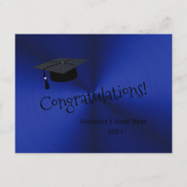 Modern Silverblå mössa Grattis på examen Vykort