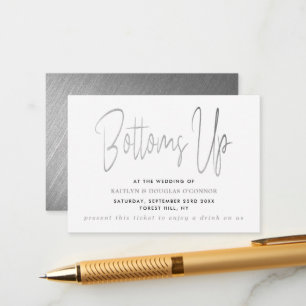 Modern Silverfolie Script Gratis Drinkbiljett Tilläggskort