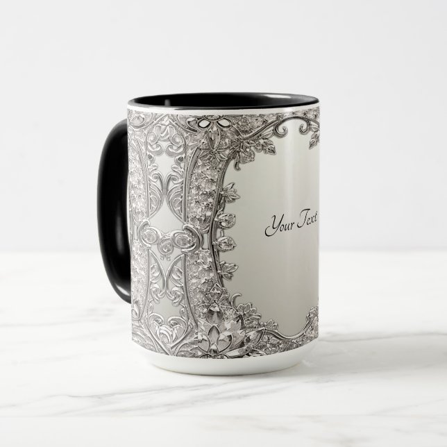Modern silverprydd mugg (Framsida vänster)