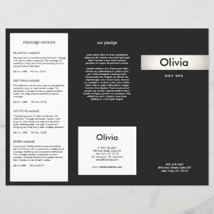 Modern Silverrandigt Hår Salong Tri-Fold Broschyr