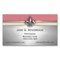 Modern silverrosagult Fleur de Lis