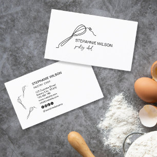 Modern Simery Chef Catering Caterer Cuppie Visitkort