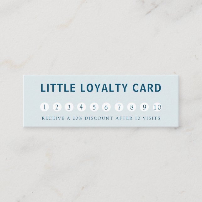 Modern, simpel, professionell, salon, blått mini visitkort (Framsida)