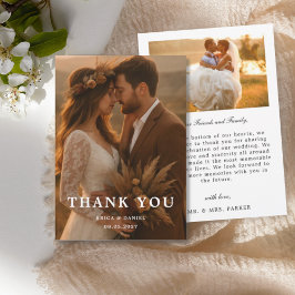 Modern Simple 2 Photo Wedding  Tack Kort