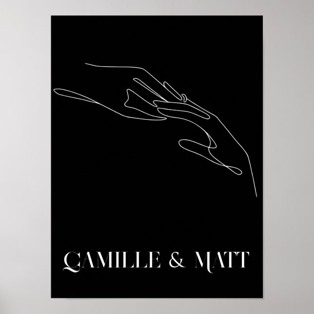 Modern Simple Abstrakt Line Art,boho chic Poste Poster (Framsidan)