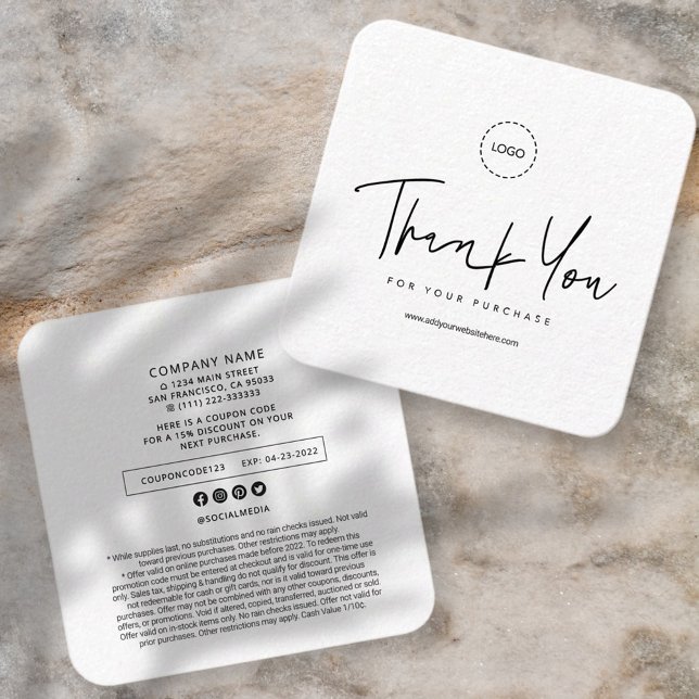 Modern Simple Anpassningsbar Business Logotyp Coup Fyrkantigt Visitkort (Skapare uppladdad)