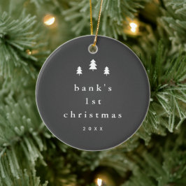 Modern Simple Baby Första jul-fotot i Träd Julgransprydnad Keramik