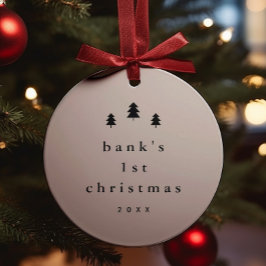 Modern Simple Baby Första jul-fotot i Träd Julgransprydnad Keramik