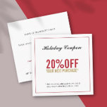 Modern Simple Beauty Salon Coupon Rabattkort<br><div class="desc">Elegant anpassade kupongmall för skönhetssalon. Modern chic med rött ram och rött färgad/guld typsnitt. Den här kupongen är en underbar marknadsföring verktyg för att belöna dina bästa eller nya kunder. Perfekt för skönhetssalon,  hår,  makeup,  massage,  nagel eller skönhetsrelaterade professioneller.</div>
