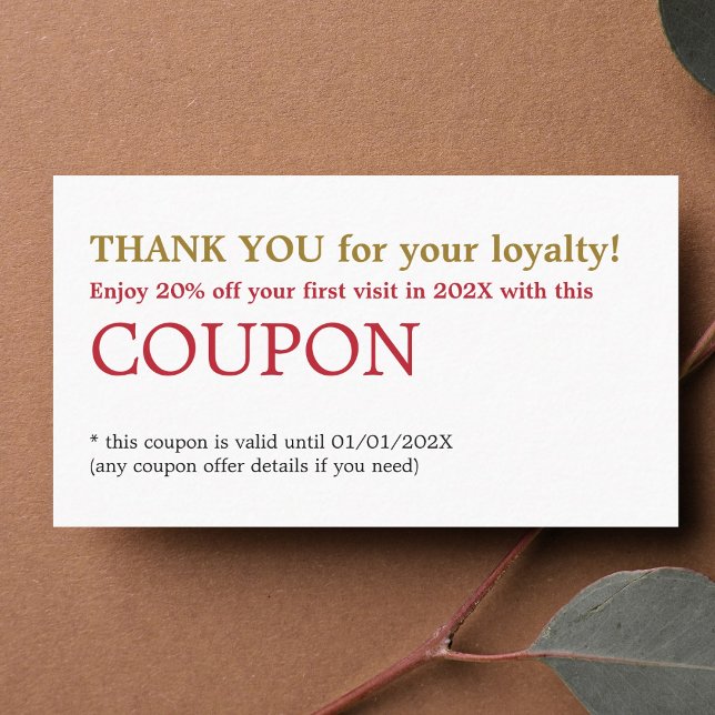 Modern Simple Beauty Salon Tack Coupon Rabattkort (Skapare uppladdad)