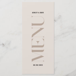Modern Simple Beige Kant Bröllop Menu Meny