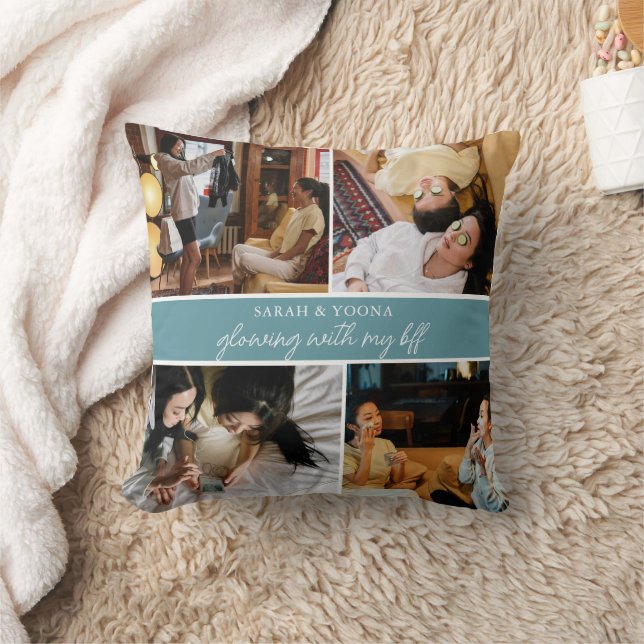 Modern Simple Bestkompisars 4 Photo Trendig Simple Kudde (Filt)