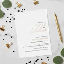 Modern Simple Black 50 and Fabulous Birthday Party