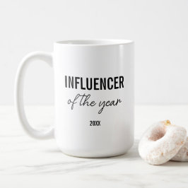 Modern Simple Black and White Script Influencer Kaffemugg