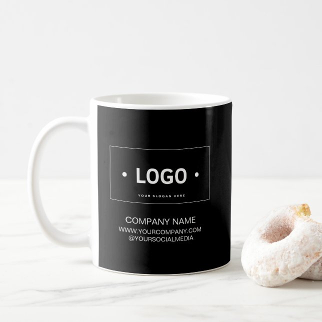 Modern Simple Black Anpassningsbar Logotyp Busines Kaffemugg (Med munk)