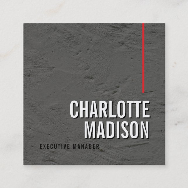 Modern Simple Black Grey Trendy Minimalist Plain  Fyrkantigt Visitkort (Framsida)