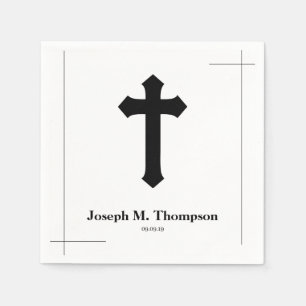 Modern Simple Black Kor First Heliga Communion Pappersservett