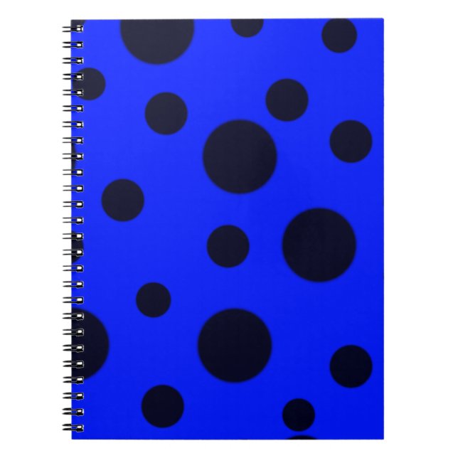 Modern Simple Black Polka-punkt gult mönster Anteckningsbok (Framsidan)
