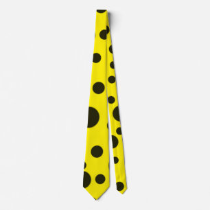 Modern Simple Black Polka-punkt gult mönster Slips