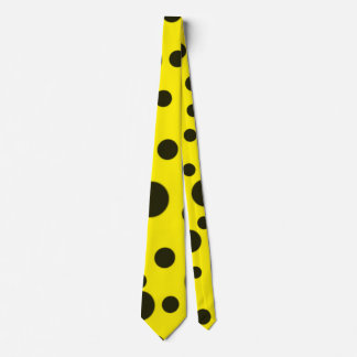 Modern Simple Black Polka-punkt gult mönster Slips