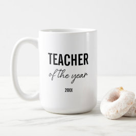 Modern Simple Black Script Personalized Teacher Kaffemugg