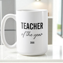 Modern Simple Black Script Personalized Teacher Kaffemugg