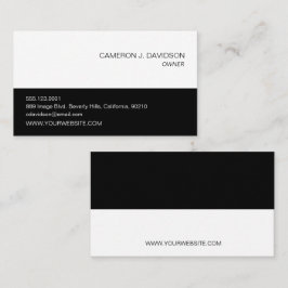 Modern Simple Black White chic Company Visitkort
