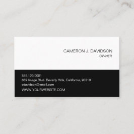 Modern Simple Black White chic Company Visitkort