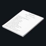 Modern Simple Black White Elegant Habit Tracker Anteckningsblock<br><div class="desc">Modern svart och vitt anteckningsblock med en enkel layout med " vana tracker " i en elegant och chic kalligrafi tillsammans med ditt namn,  en rad för datum och en personlig med checklista med de vanor du vill spåra.</div>
