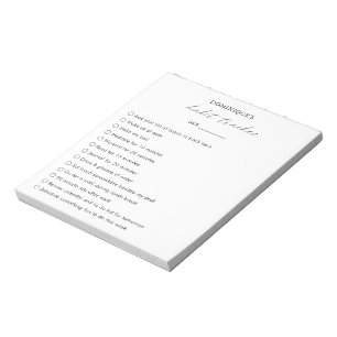 Modern Simple Black White Elegant Habit Tracker Anteckningsblock