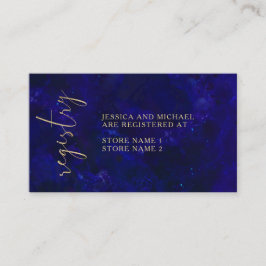 Modern Simple Blue Calligraphy Bröllop Registry Tilläggskort