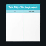 Modern Simple Blue White Bunco Bord Tally Anteckningsblock<br><div class="desc">Lägg till stil och roligt till din spelkväll med den här blå och vita Bunco bord tally lakan. Designat för Bunco-spelare, är det enkelt att läsa, enkelt att vinna och behållor ditt spel. Den roliga "Win, Laugh, Repeat" Bunco säger till behållan om humörljuset och tävlingsvänligheten. Perfekt för dam' Bunco night,...</div>