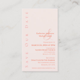 Modern Simple Blush-Save the Date- Visitkort