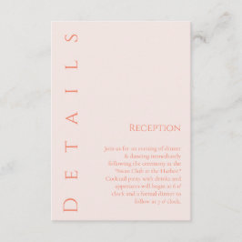 Modern Simple Blush-Wedding Details- Tilläggskort