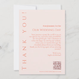 Modern Simple Blush-Wedding Thank You- Inbjudningar