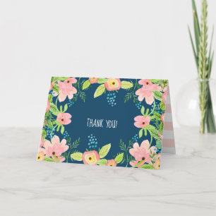 Modern Simple Boho Ro Rosa Navy Tack Kort